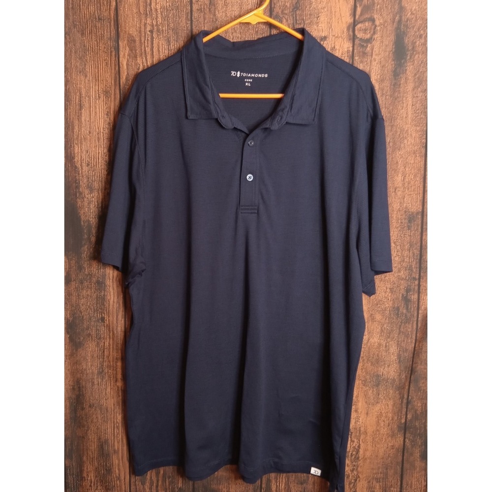 7 Diamonds Core Polo Shirt Performance Stretch Short Sleeve Men's XL Blue